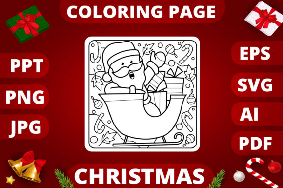 A Designer's Review: Christmas Coloring Page for Kids 29 Graphics
