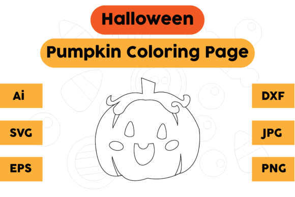 A Halloween Pumpkin Coloring Page: A Graphics Asset for Editorial Use