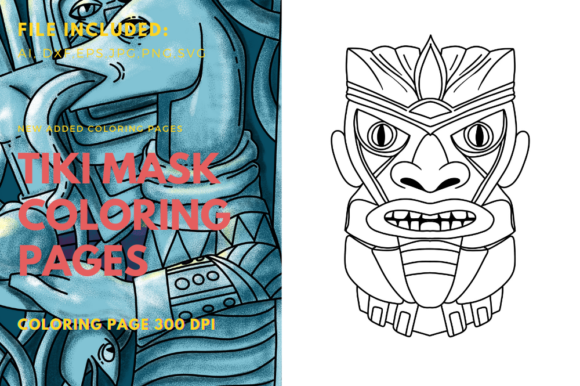 A Polynesian Mask Design Asset for Printable Graphics and Templates