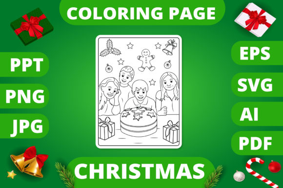 Christmas Coloring Page for Kids 28 V2: A Graphics Asset Review