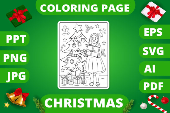 Christmas Coloring Page Graphics for Kids