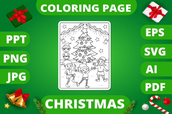 Crafting Review: Christmas Coloring Page for Kids 9 V2 Graphics