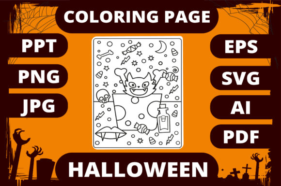 Evaluating Halloween Coloring Page for Kids 22 for Embroidery Projects