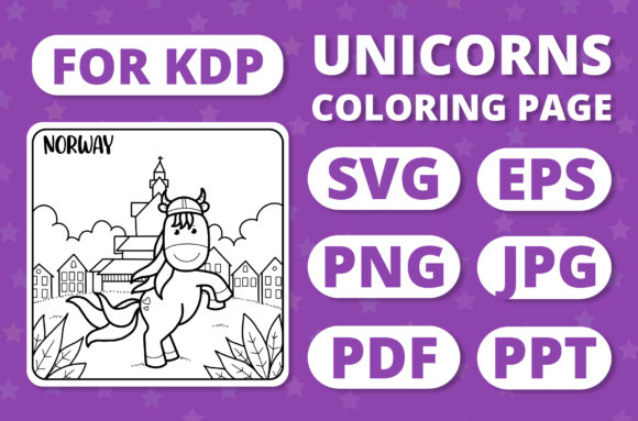 Evaluating Traveling Unicorns: A Graphic Asset for Coloring Pages and Commercial Products