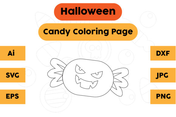 Halloween Candy Coloring Page Graphics for Crafters