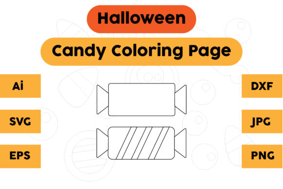 Halloween Candy Graphics for Branding and Coloring Pages
