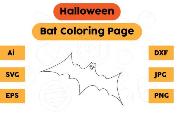 Halloween Coloring Page Bat 09: A Versatile Graphic Asset