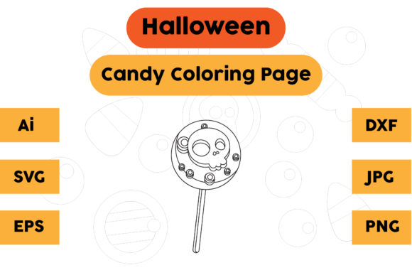 Halloween Coloring Page Candy 18: A Versatile Graphic Design Asset