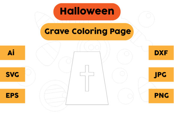 Halloween Coloring Page Grave 06: A Graphic Design Asset Review