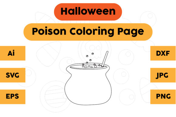Halloween Coloring Page Poison 04: A Graphic Asset Review