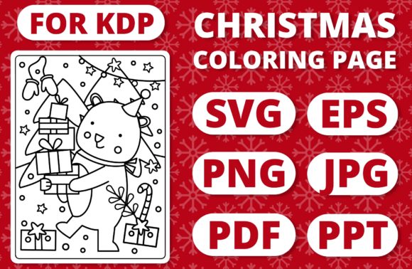 KDP Christmas Coloring Page Graphics for Kids 7
