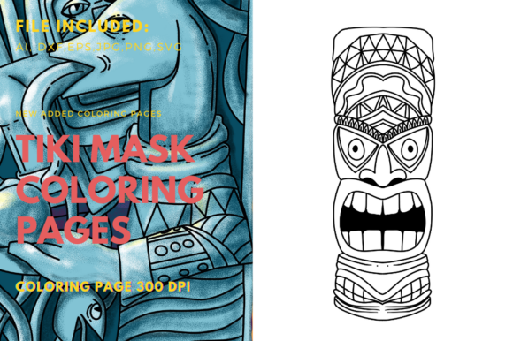 Tiki Polynesian Mask Coloring Book: A Publisher's Graphic Asset Review